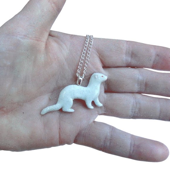 Artisan Albino ferret Necklace 736 - Picture 7 of 10